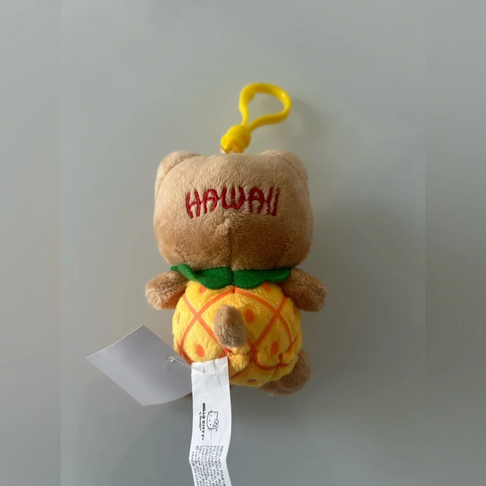 Hello Kitty tan Hawaii Exclusive Pineapple Plush Keychain